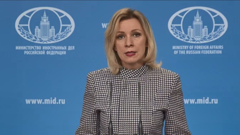 epa05894004 A still image from a handout video made available 07 April 2017 by Russian Foreign Affairs Ministry's press service on the official website of the Russian Foreign Affairs Ministry shows Russian Foreign Ministry spokesperson Maria Zakharova making an official statement on U.S. military action in Syria on 07 April 2017. The US launched at least 50 US missile strikes against al-Shayrat military airfield near Homs, Syria, in response to the Syrian military's alleged use of chemical weapons in an airstrike in a rebel held area in Idlib province. The Russian government stated that Russia suspends the Memorandum of Understanding on Prevention of Flight Safety Incidents in the course of operations in Syria that it signed with the US government.  EPA/RUSSIAN FOREIGN AFFAIRS MINISTRY / HANDOUT  HANDOUT EDITORIAL USE ONLY/NO SALES