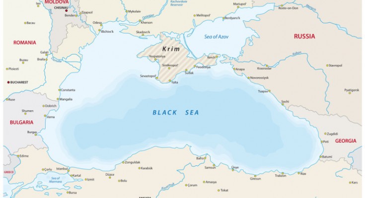 black sea vector map