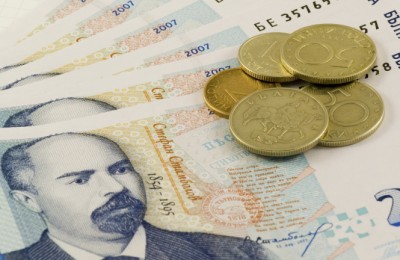 Bulgarian currency on white background - closeup