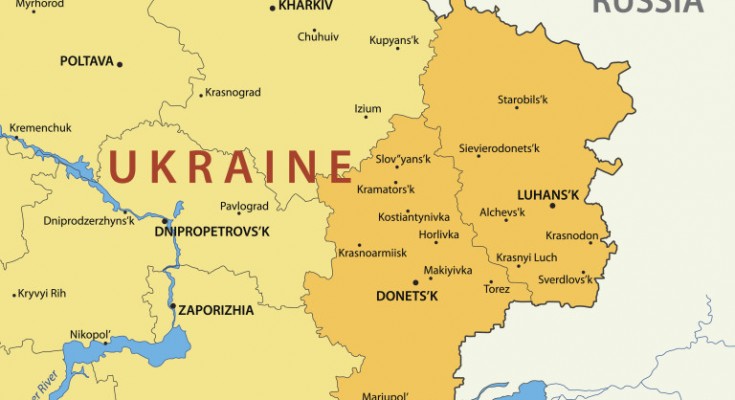 Donetsk and Lugansk regions of Ukraine - vector map