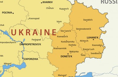 Donetsk and Lugansk regions of Ukraine - vector map