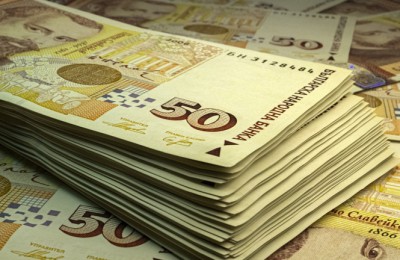 Money of Bulgaria. Bulgarian lev bills. BGN banknotes. 50 levove. Business, finance, news background.