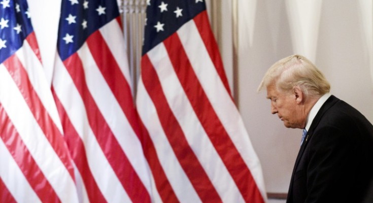 epa07049877 US President Donald Trump arrives for a press conference at the New York Lotte hotel in New York, New York, USA, 26 September 2018. The press conference is on the sidelines of General Debate of the United Nations General Assembly.  EPA/JUSTIN LANE